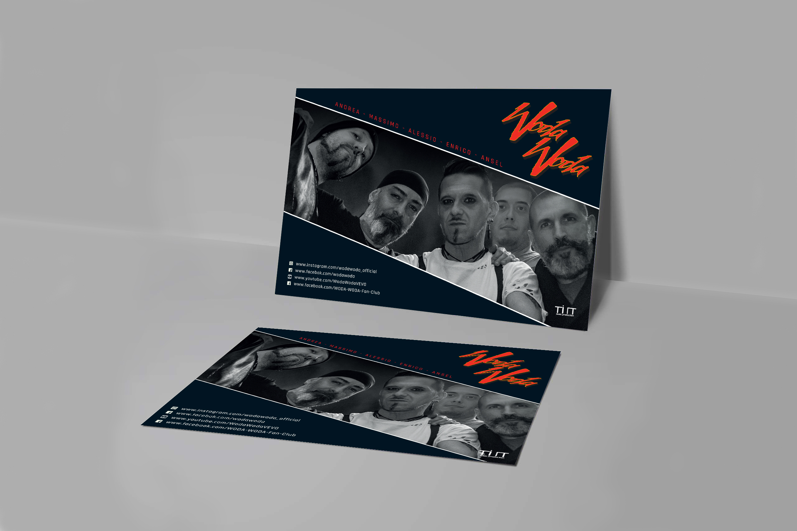 Cartolina promozionale per il gruppo musicale alternative rock Woda Woda