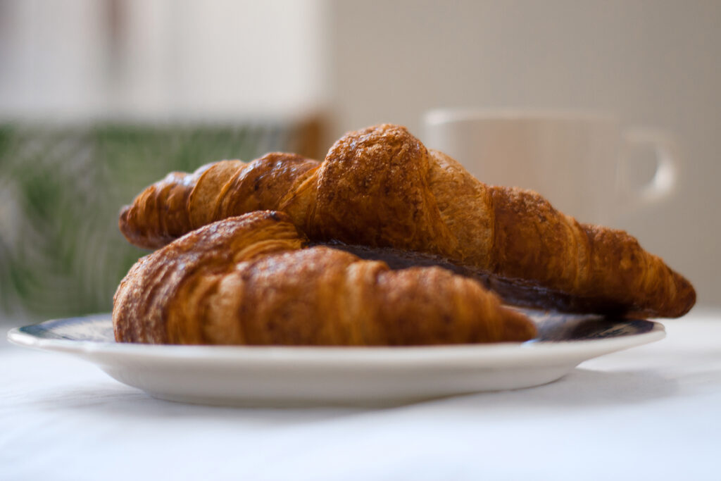 Food photography, Croissant breackfast